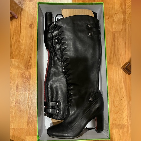 Sam Edelman Lace Up LEATHER Heel Boots - Worn ONCE! - Picture 7 of 9
